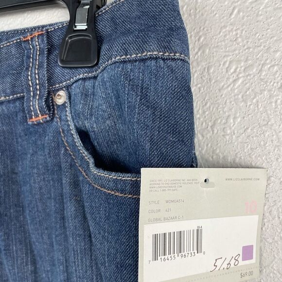 NWT Liz Claiborne Denim Cropped Pnats Size 10 - Picture 4 of 9